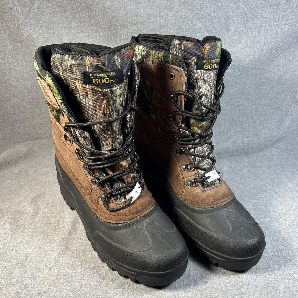 Bushmaster B600 Hunting Boots Men’s 13 Camo 600g Thinsulate Leather Brand New
